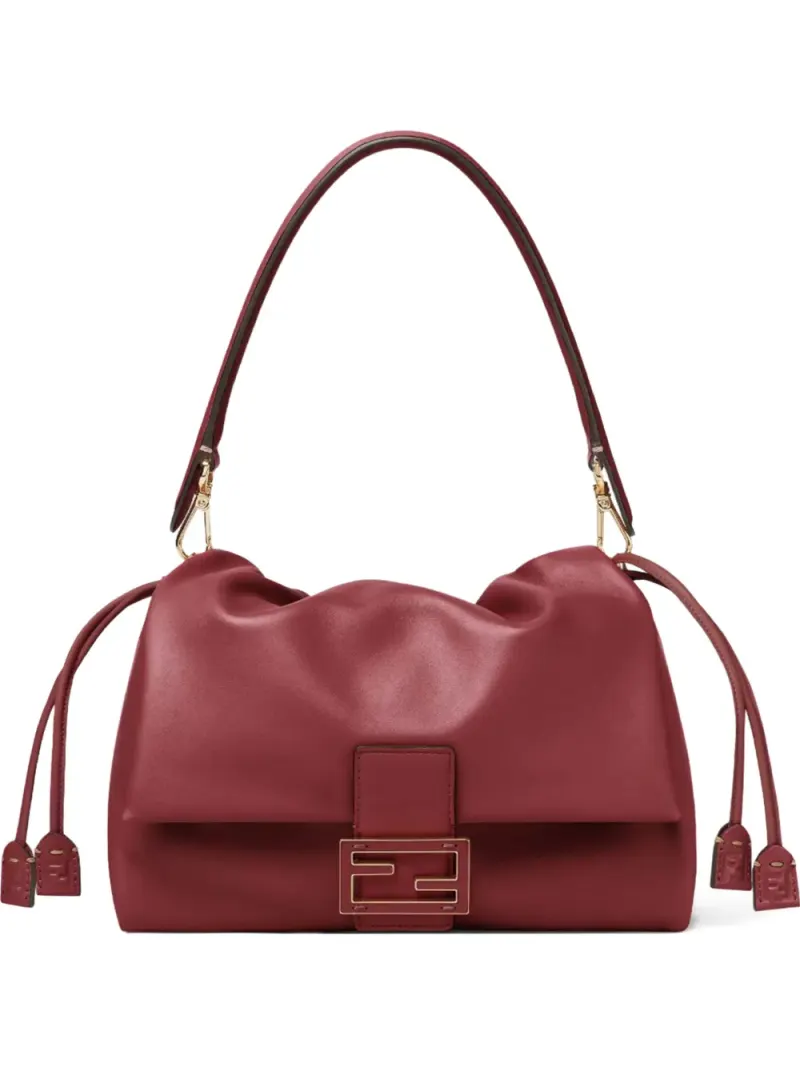 Fendi Mittelgroßer Mamma Baguette Tote Bag mit FF-Schnalle in Rot