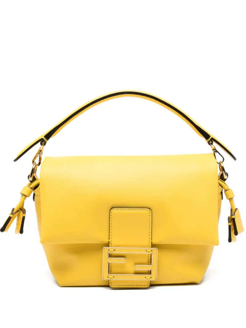 Fendi Mamma Baguette Clutch mit Schnalle in Gelb