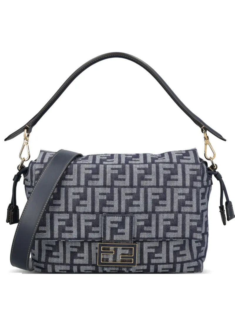 Fendi Schultertasche mit Logo in Blau
