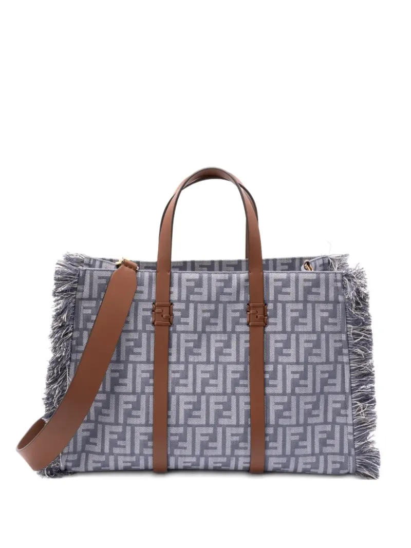 Fendi Shopper mit Jacquard-Logo in Blau