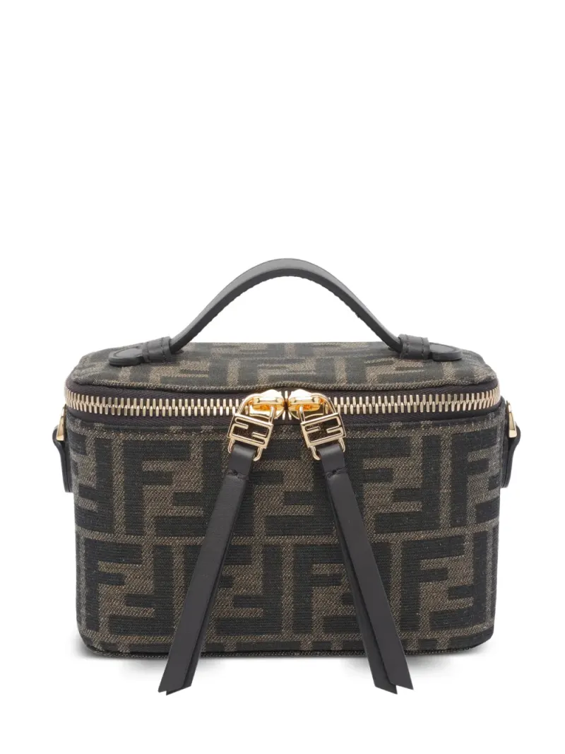 Fendi Vanity FF jacquard mini bag in Schwarz