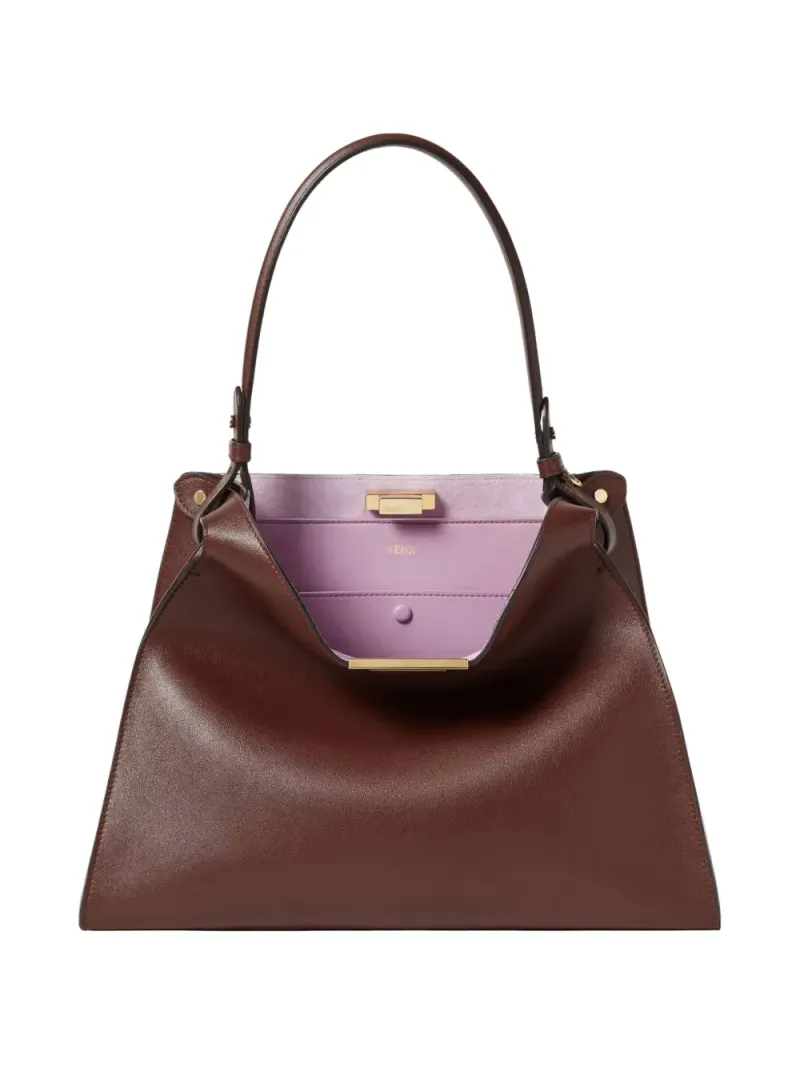 Fendi Way leather tote bag in Braun
