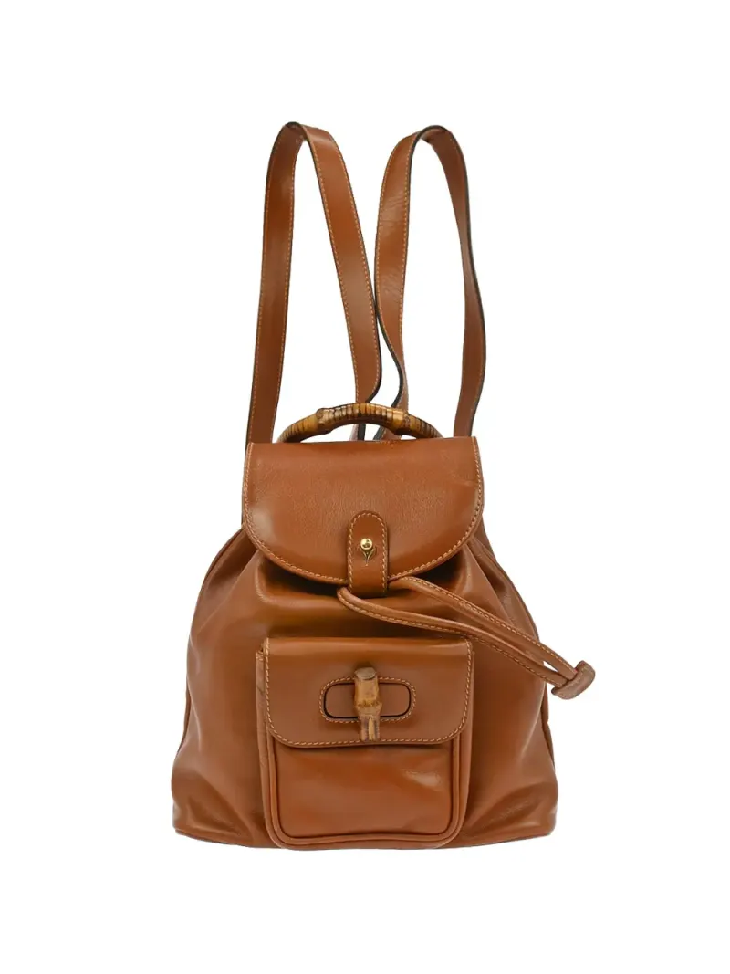 Gucci 1990-2000s Rucksack mit Vordertasche in Braun