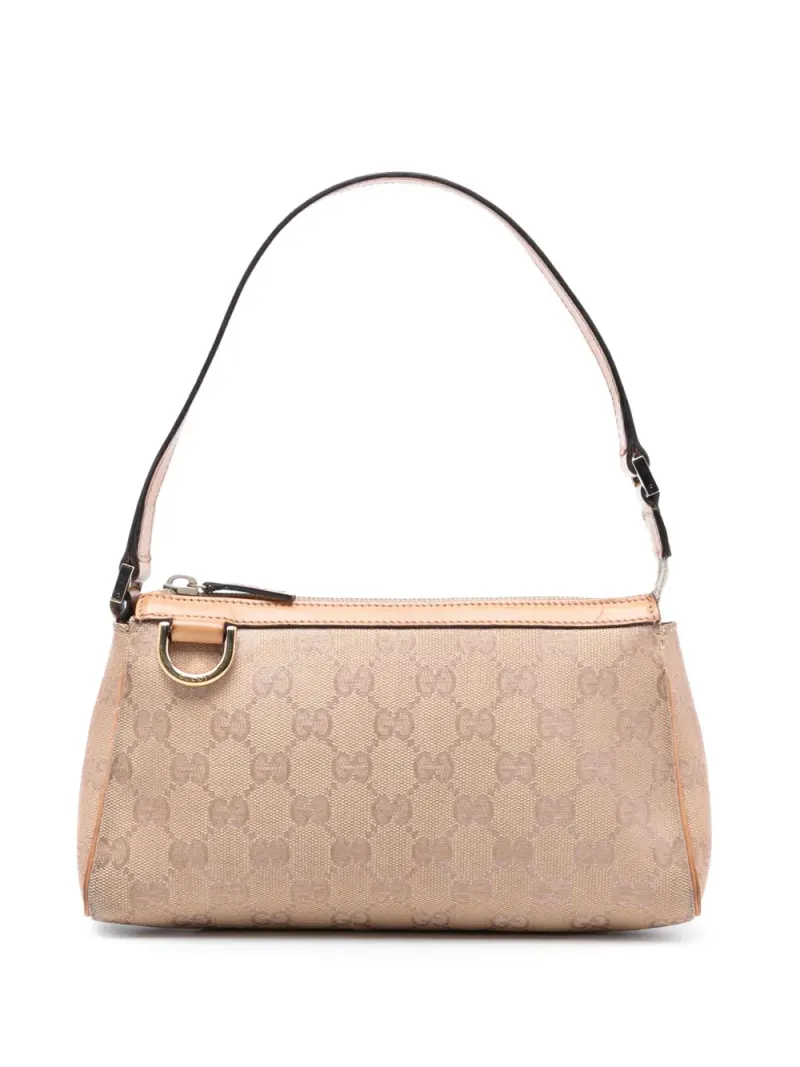 Gucci 2000-2015 Abbey Pochette Handtasche aus GG Canvas mit D-Ring in Braun Gg-Canvas-Leder