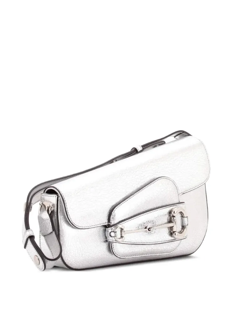 Gucci Asymmetrische Horsebit 1955 in Metallic – Pre-owned Taschen