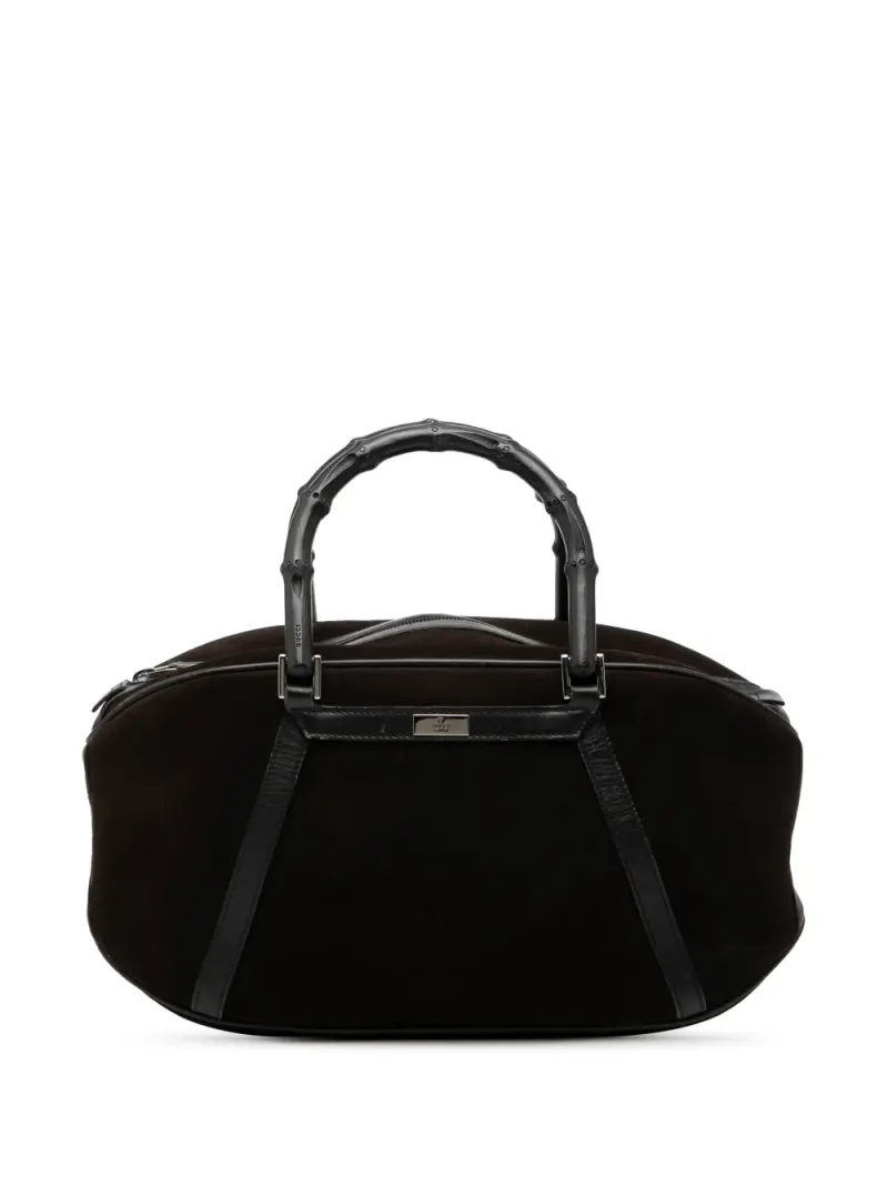 Gucci 2000-2015 Bamboo Handtasche aus Wildleder in Braun Wildleder-Leder