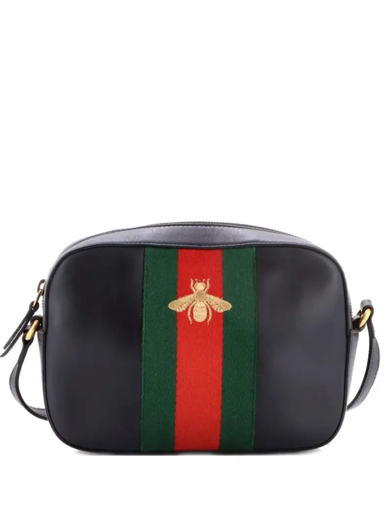 Gucci Bee Web in Schwarz – Pre-owned Taschen