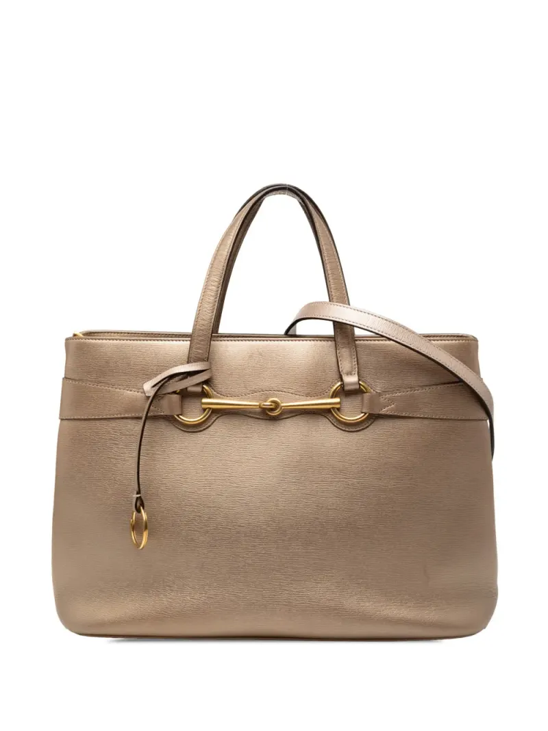 Gucci 2000-2015 Bright Bit Satchel-Tasche aus Leder in Gold