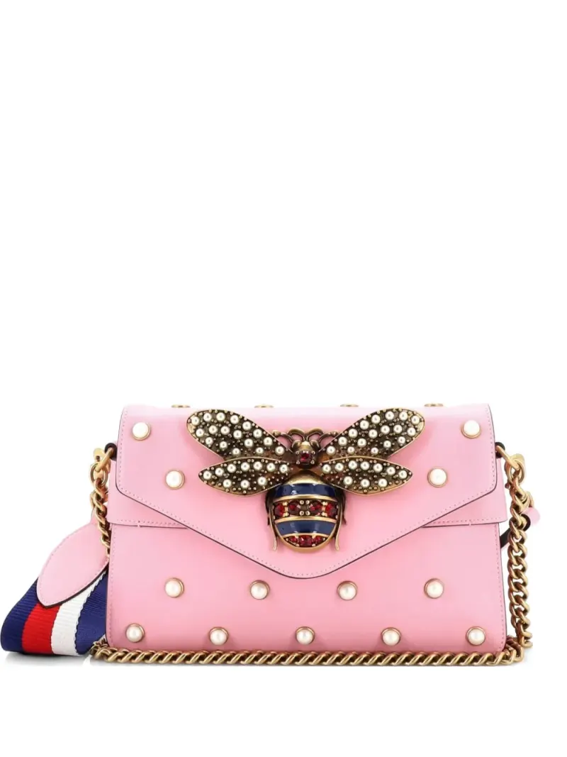 Gucci Broadway Pearly Bee Mini in Rosa – Pre-owned Taschen
