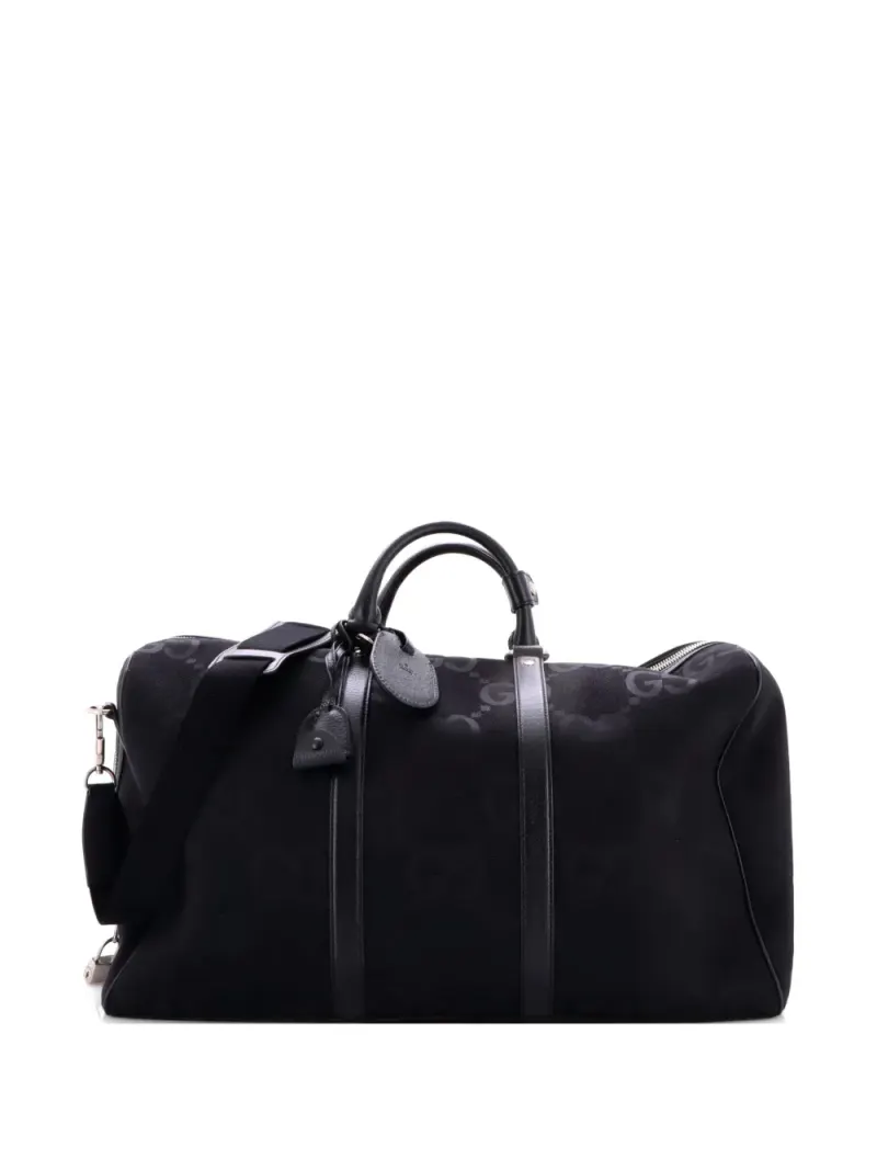 Gucci Convertible Jumbo in Schwarz Gg-Canvas-Leder – Pre-owned Taschen