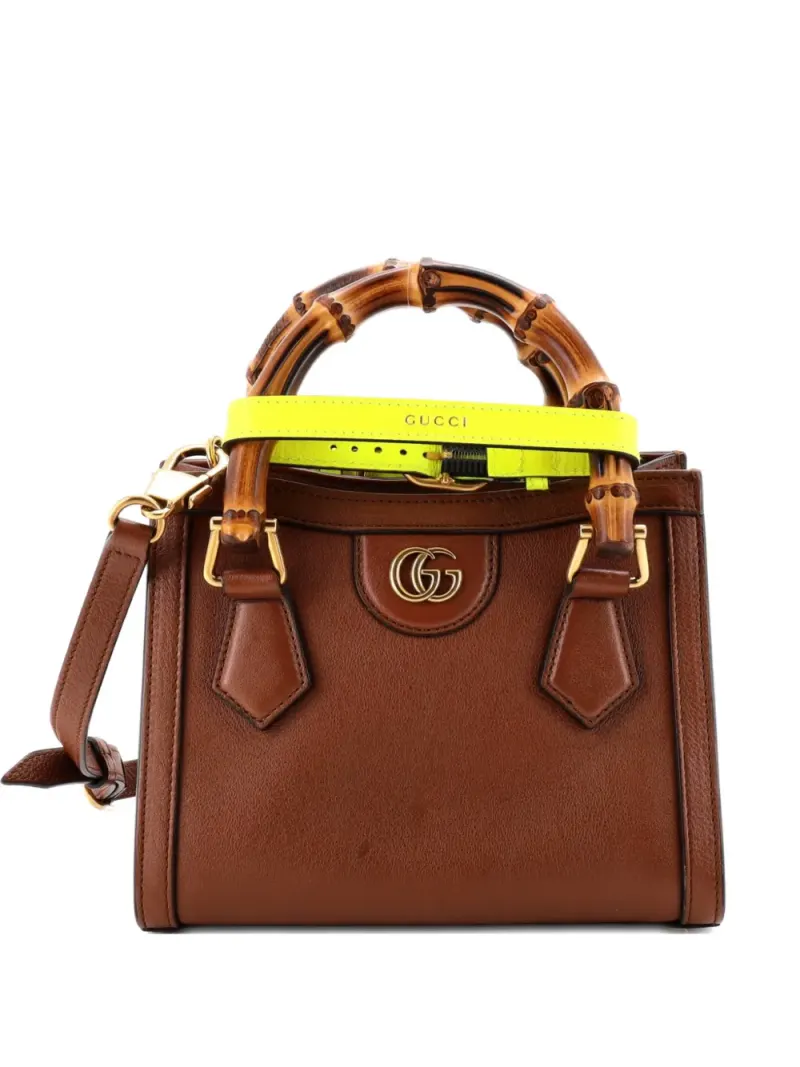 Gucci Mini Diana NM Bamboo Handle Tote Bag Mini in Braun