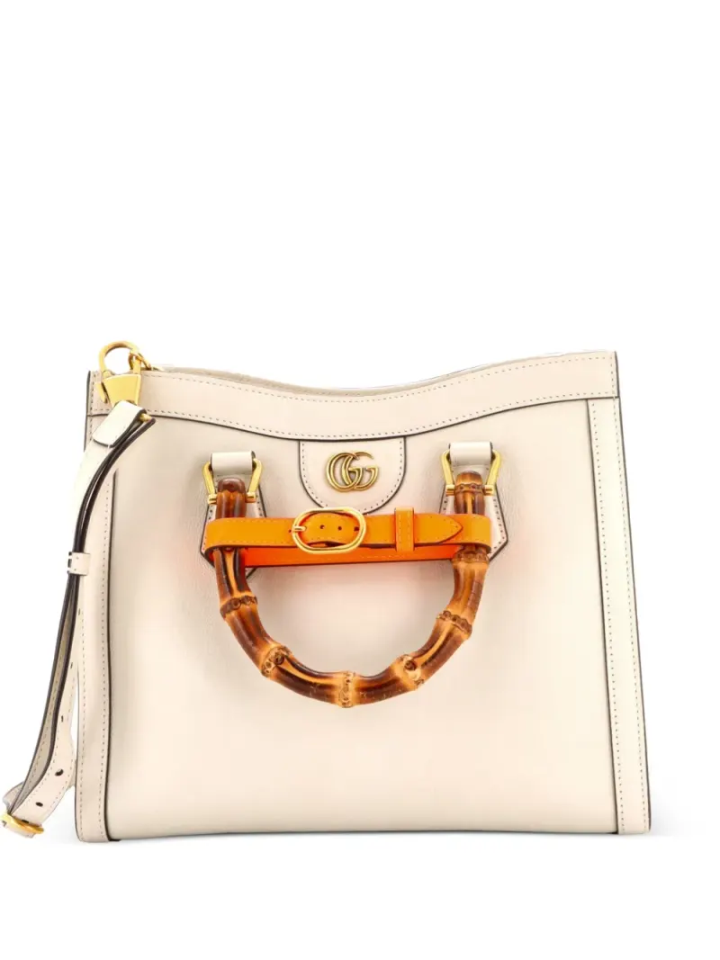 Gucci Kleiner Diana NM Bamboo Handle Tote Bag in Nude