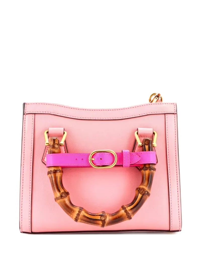Gucci Mini Diana NM Bamboo Tote Bag aus Leder Mini in Rosa