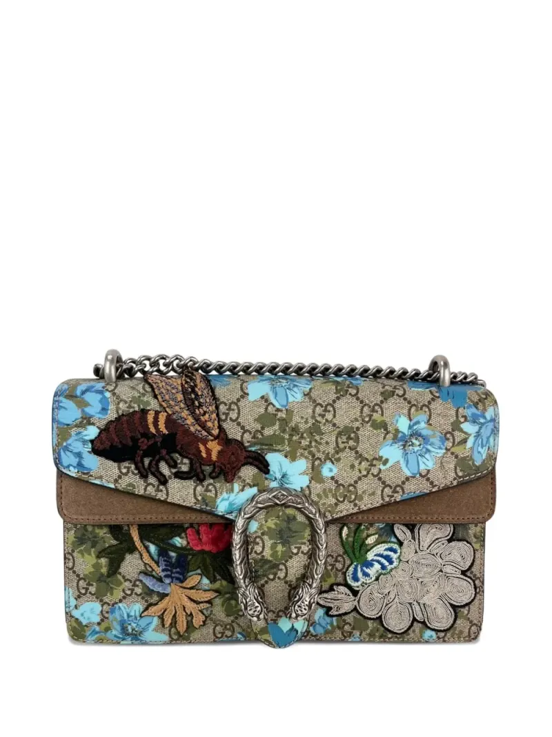 Gucci Dionysus Schultertasche mit GG Supreme-Stickerei in Nude Gg-Supreme-Leder