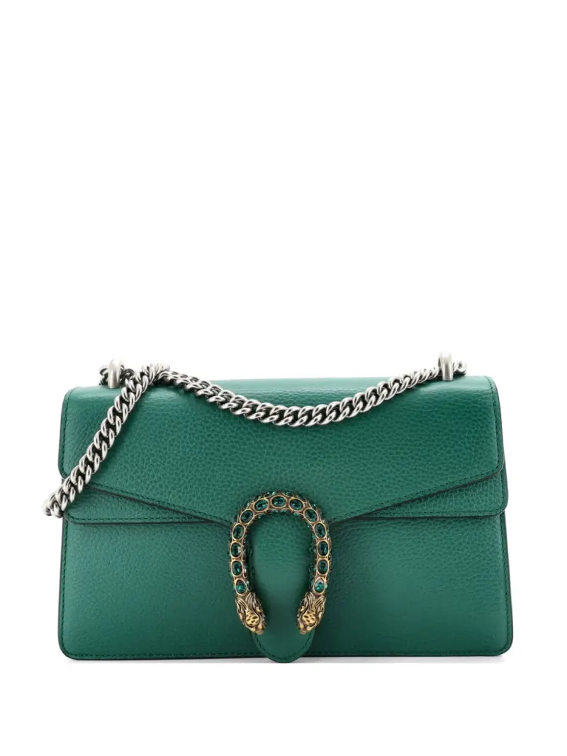 Gucci Kleine Dionysus Schultertasche aus Leder in Grün