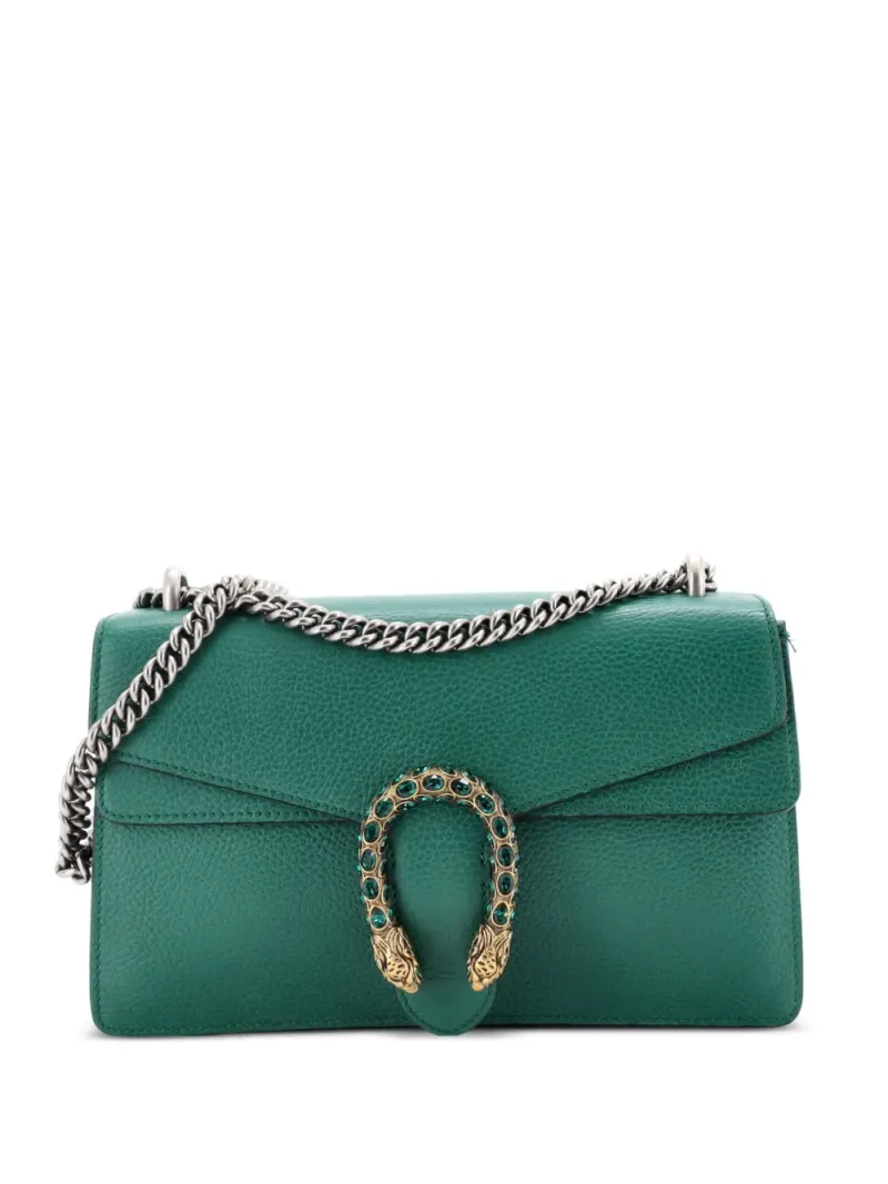 Gucci Kleine Dionysus Schultertasche aus Leder in Grün