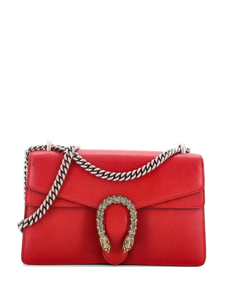 Gucci Kleine Dionysus Schultertasche aus Leder in Rot