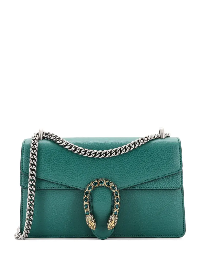 Gucci Kleine Dionysus Schultertasche aus Leder in Grün