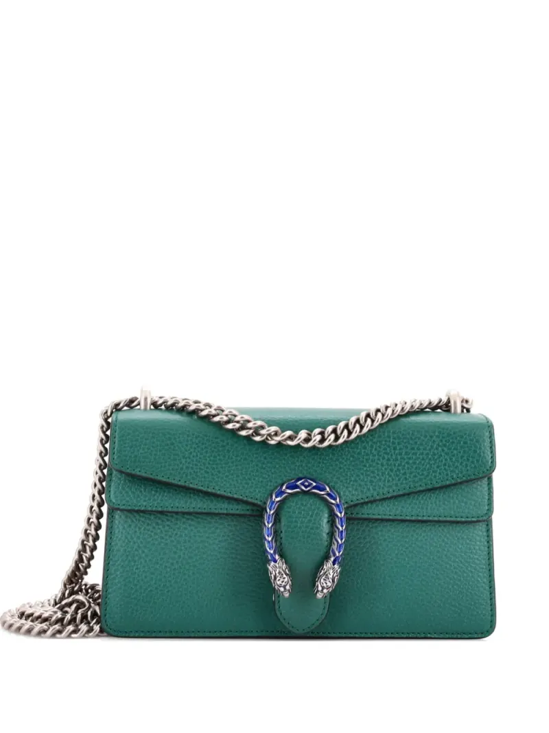 Gucci Kleine Dionysus Schultertasche aus Leder in Grün