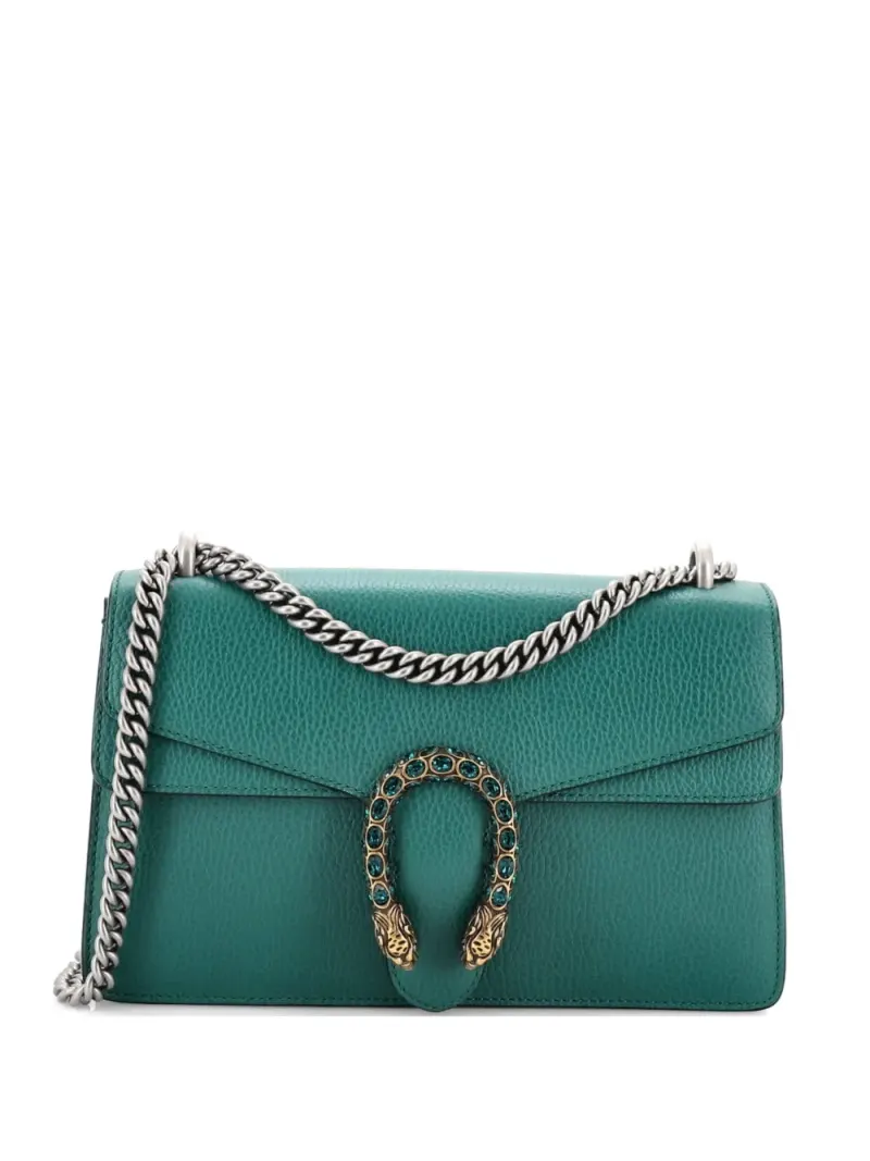 Gucci Kleine Dionysus Schultertasche aus Leder in Grün