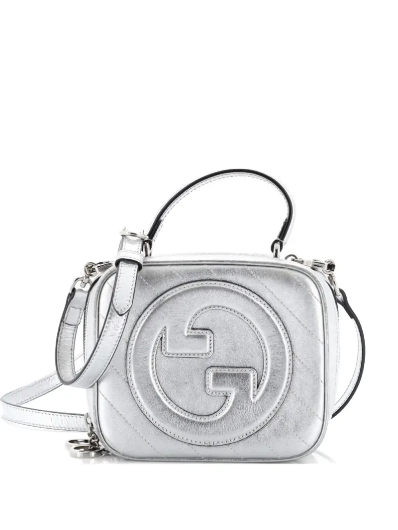 Gucci Gesteppte Blondie NM Schultertasche in Silber