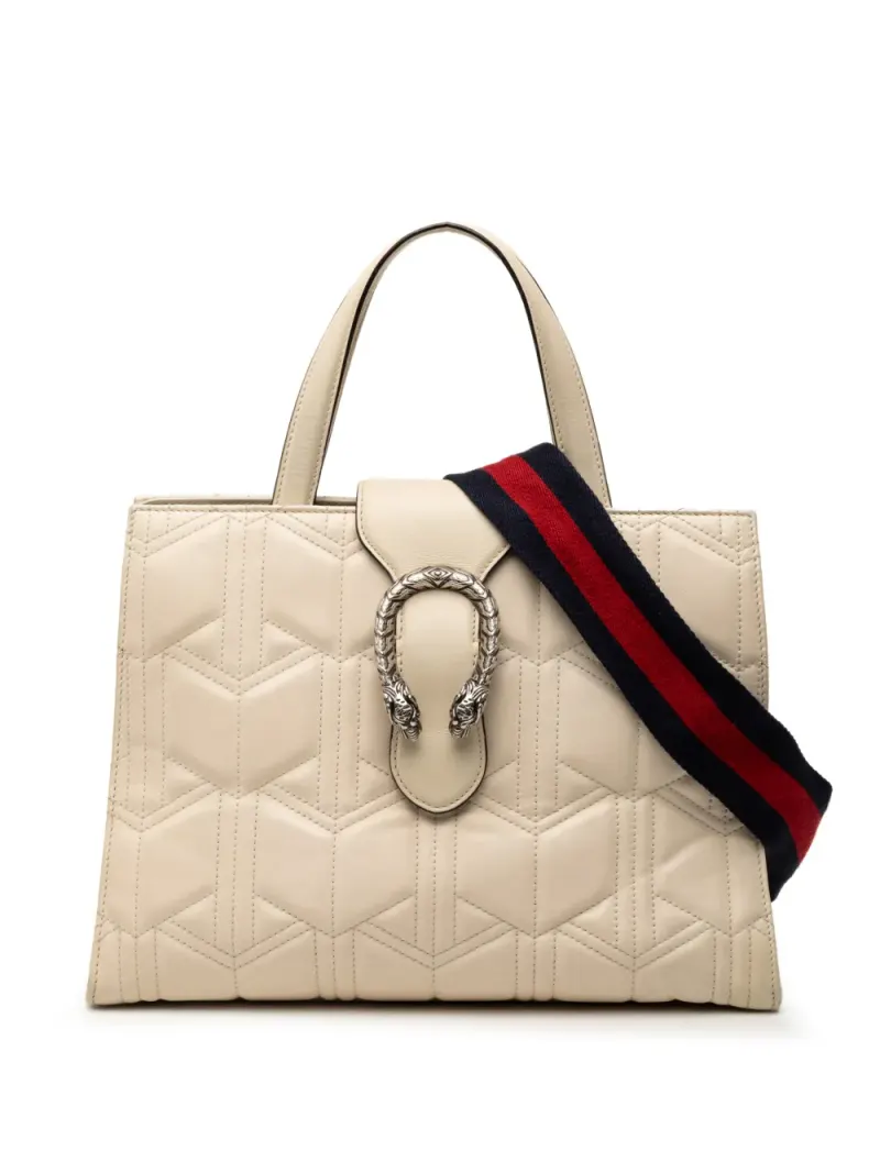 Gucci 2016-2026 gesteppte Dionysus Web Satchel-Tasche in Weiß