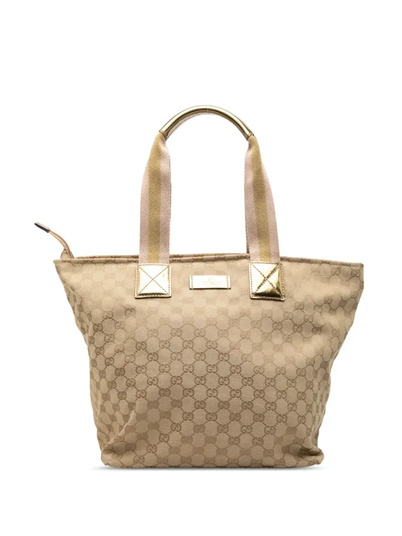 Gucci 2000-2015 pre-owned GG Canvas Web Handtasche in Gold Gg-Canvas-Leder