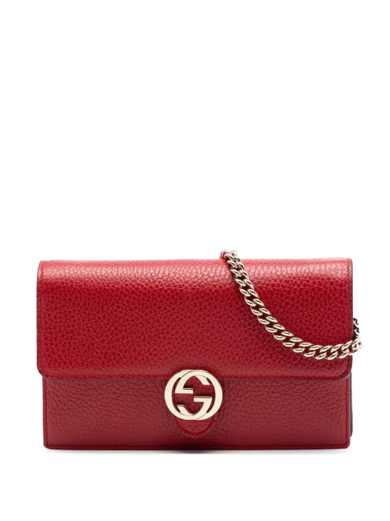 Gucci GG Interlocking G Dollar Portemonnaie in Rot – Pre-owned Taschen