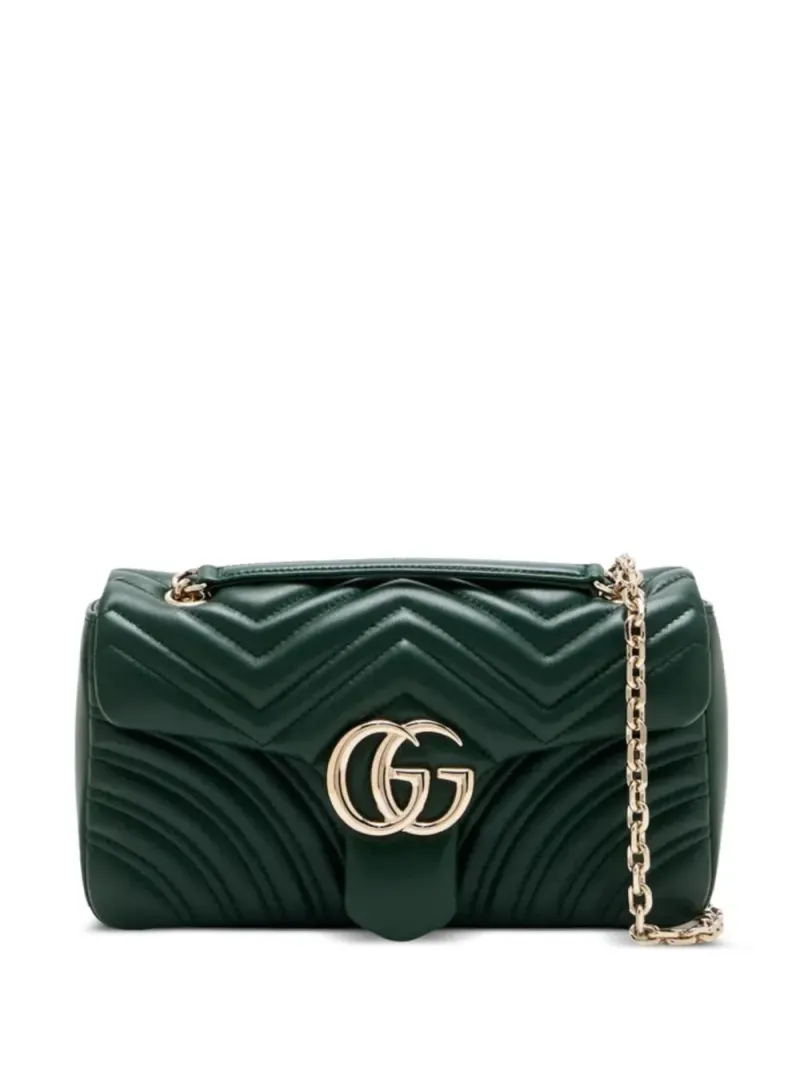 Gucci Mittelgroße GG Marmont Schultertasche in Grün