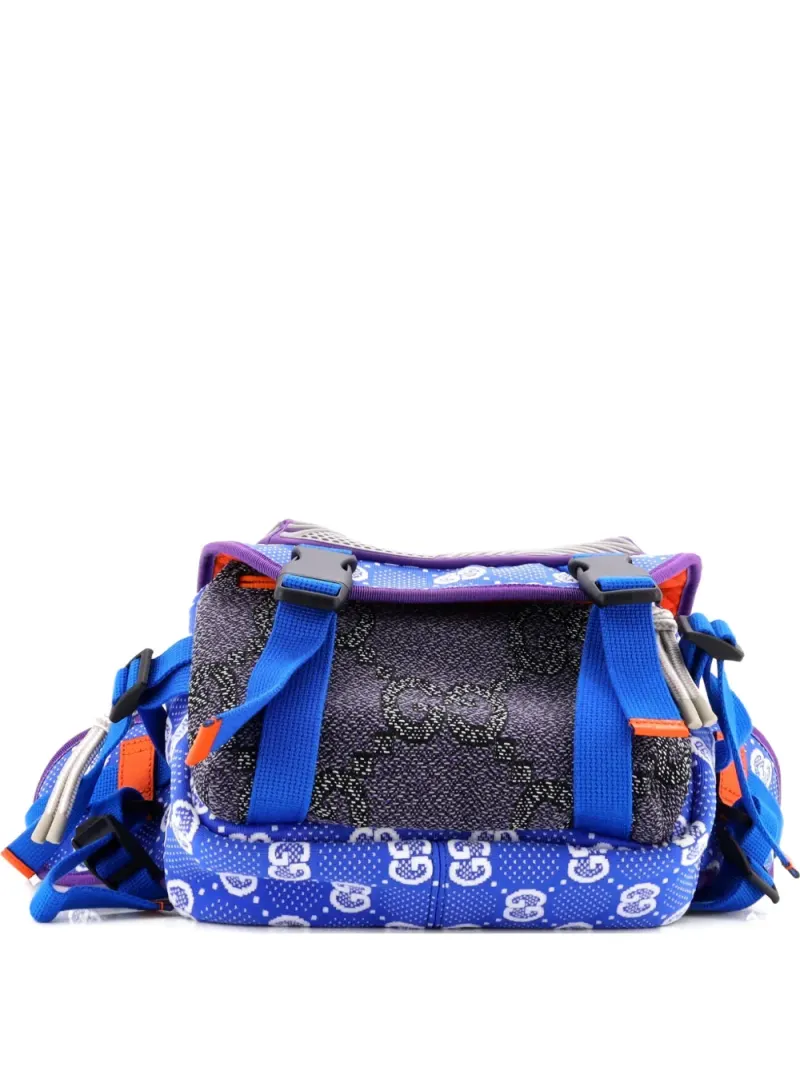 Gucci GG Rucksack aus Stoff mit Gummi, Klappe in Mehrfarbig – Pre-owned Taschen