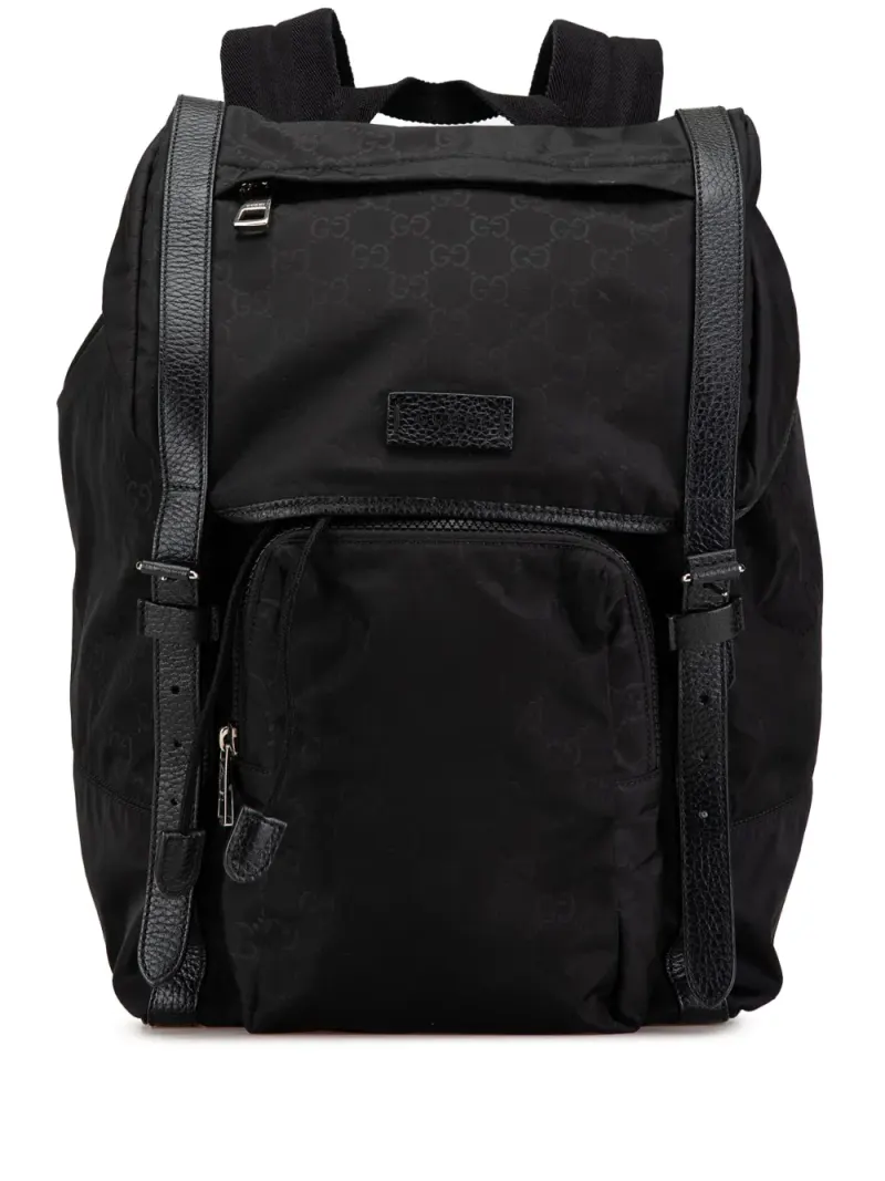 Gucci 2016-2024 GG Rucksack aus Nylon in Schwarz