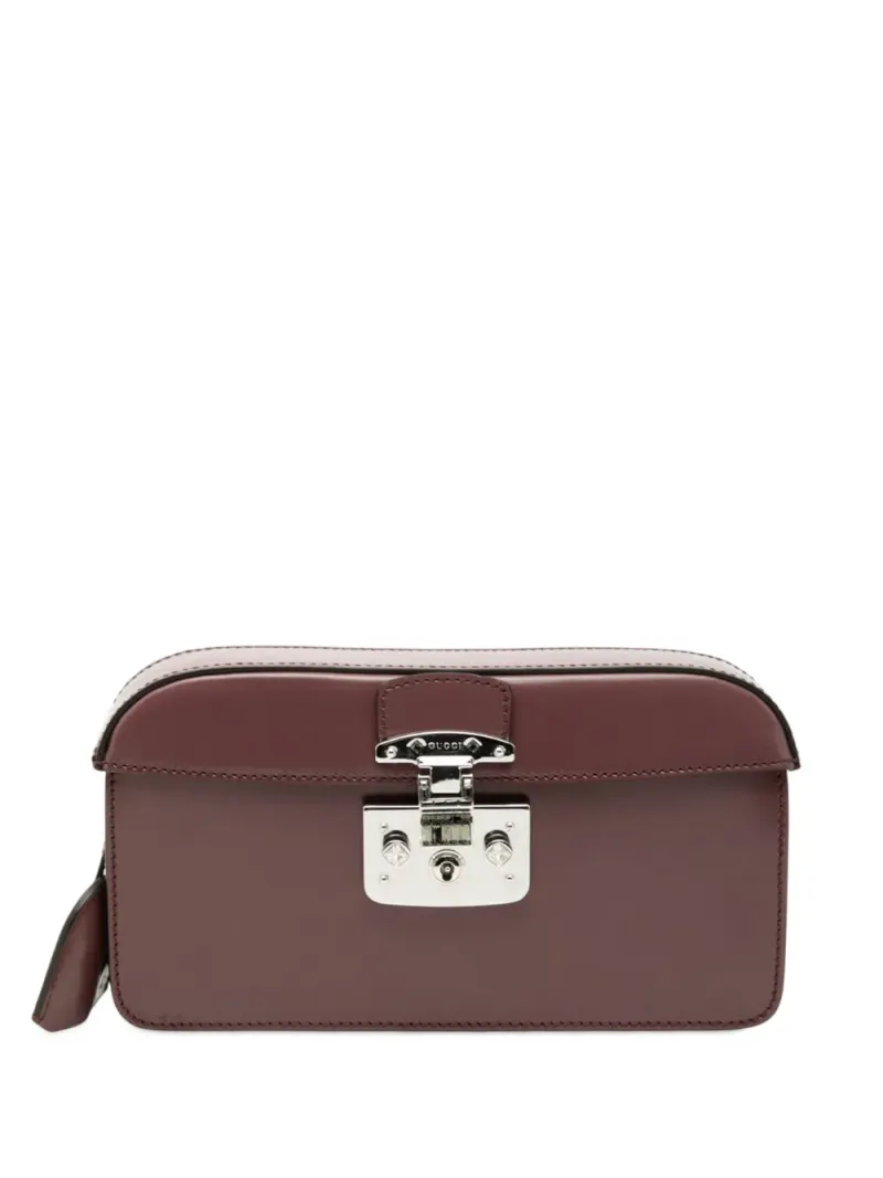 Gucci 2000-2015 glatte Lady Lock Clutch in Rot