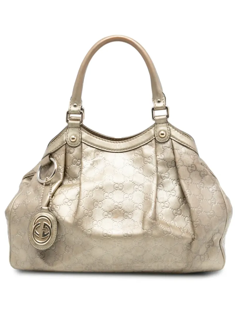 Gucci 2016-2025 mittelgroße Guccissima Sukey Tote Bag in Gold Guccissima-Leder