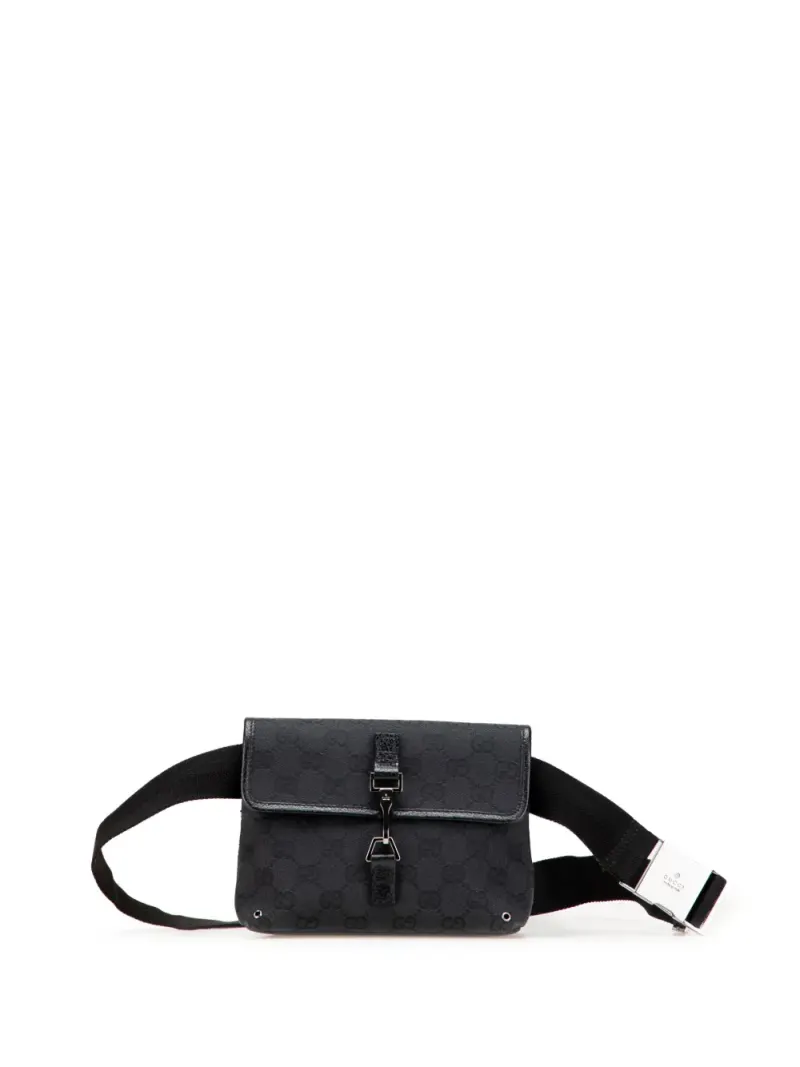 Gucci Gürteltasche in Schwarz Gg-Canvas-Leder – Pre-owned Taschen