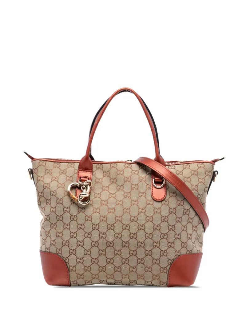 Gucci Heart Bit Satchel-Tasche in Braun Gg-Canvas-Leder – Pre-owned Taschen