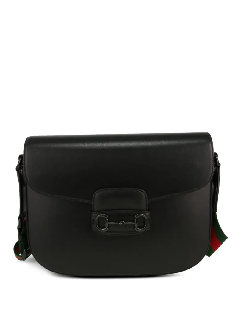Gucci Große Horsebit 1955 Schultertasche in Schwarz
