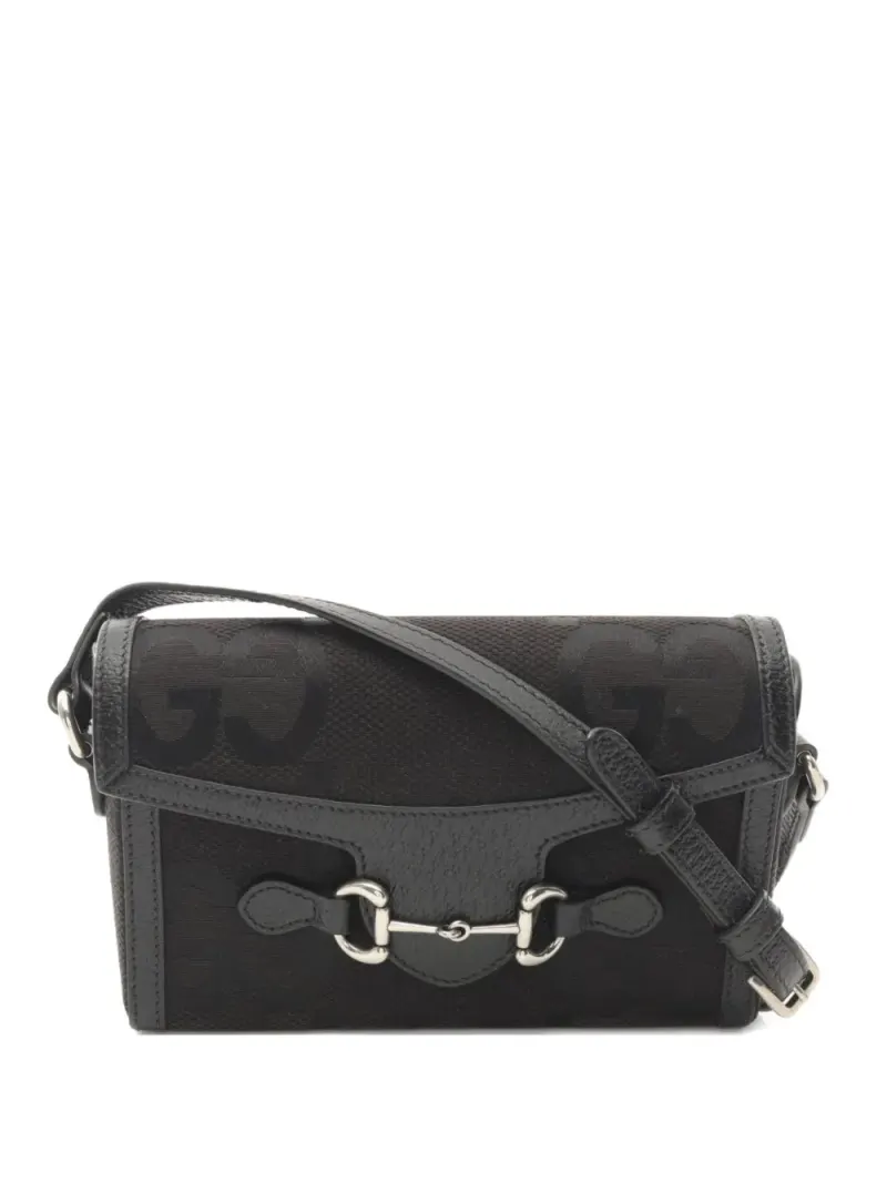 Gucci 2010 Horsebit 1955 Schultertasche mit Jumbo GG Jumbo in Schwarz