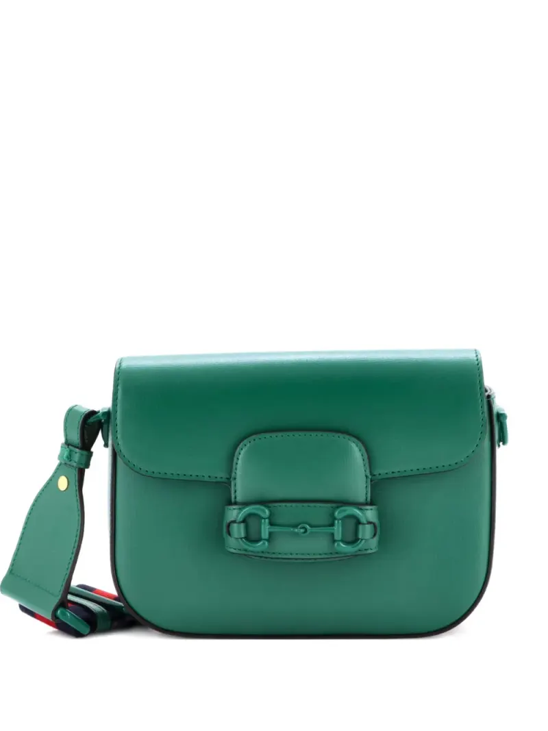 Gucci Mini Horsebit 1955 Umhängetasche aus Leder Mini in Grün