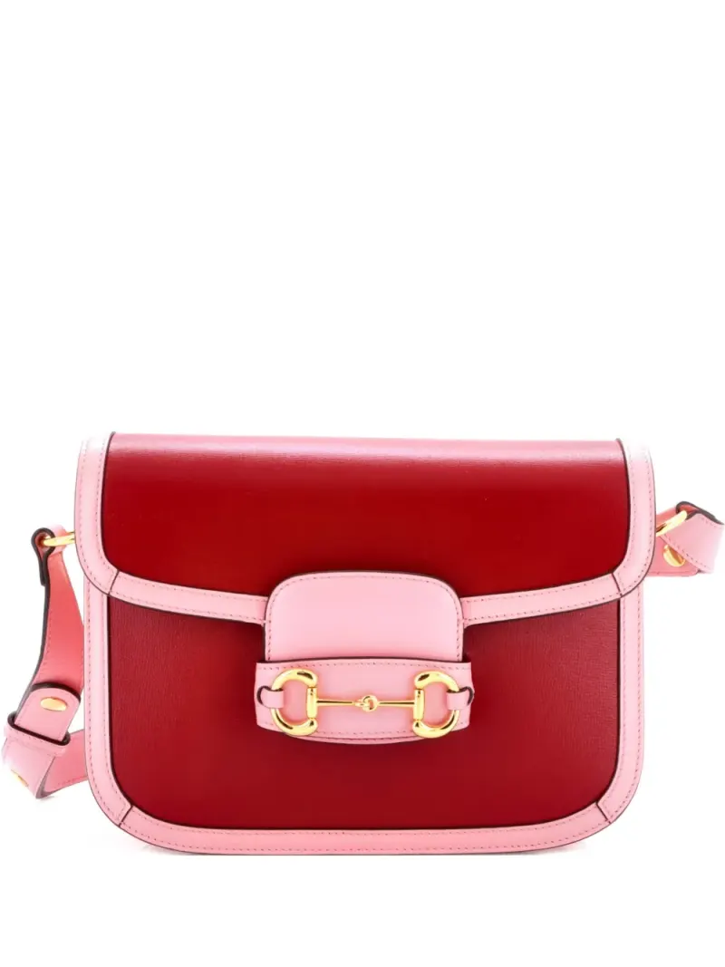 Gucci Kleine Horsebit 1955 Schultertasche aus Leder in Rot