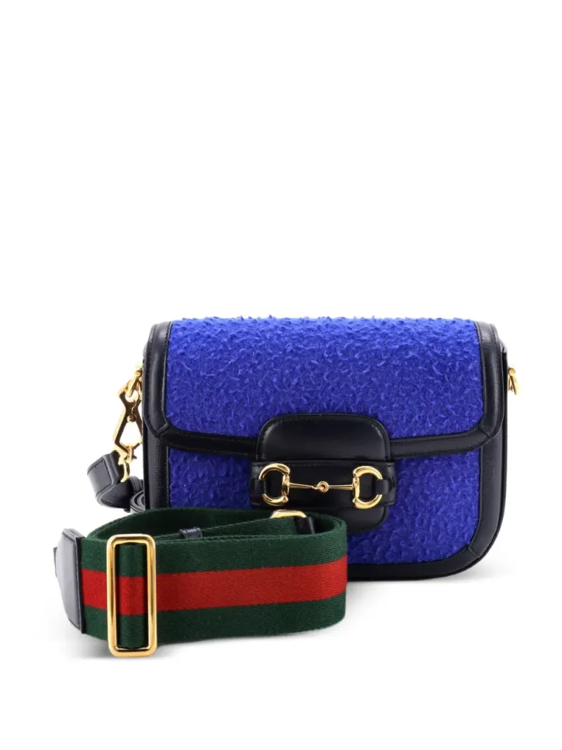 Gucci Mini Horsebit 1955 Schultertasche Mini in Blau