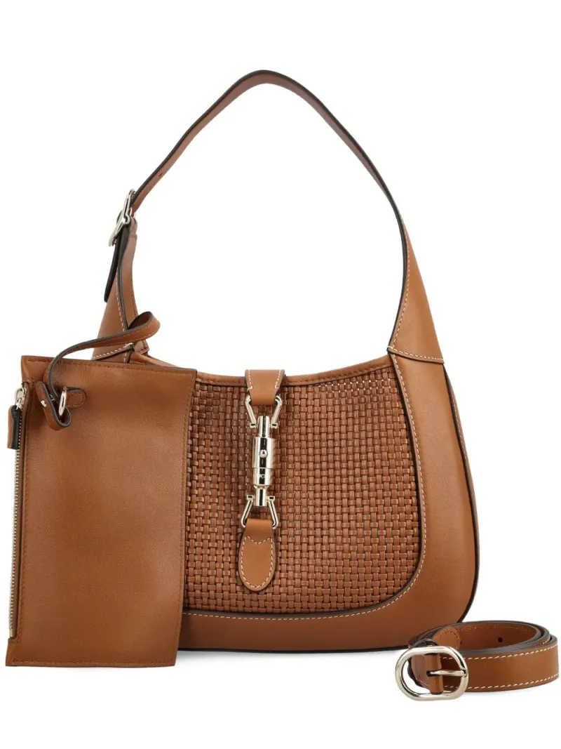 Gucci Jackie 1961 Schultertasche mit gewebtem Detail in Braun
