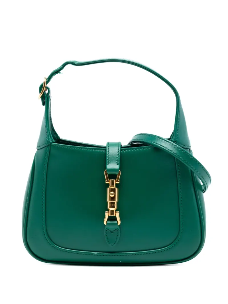 Gucci 2016-2026 mini Jackie 1961 Umhängetasche aus Kalbsleder in Grün Kalbsleder-Leder