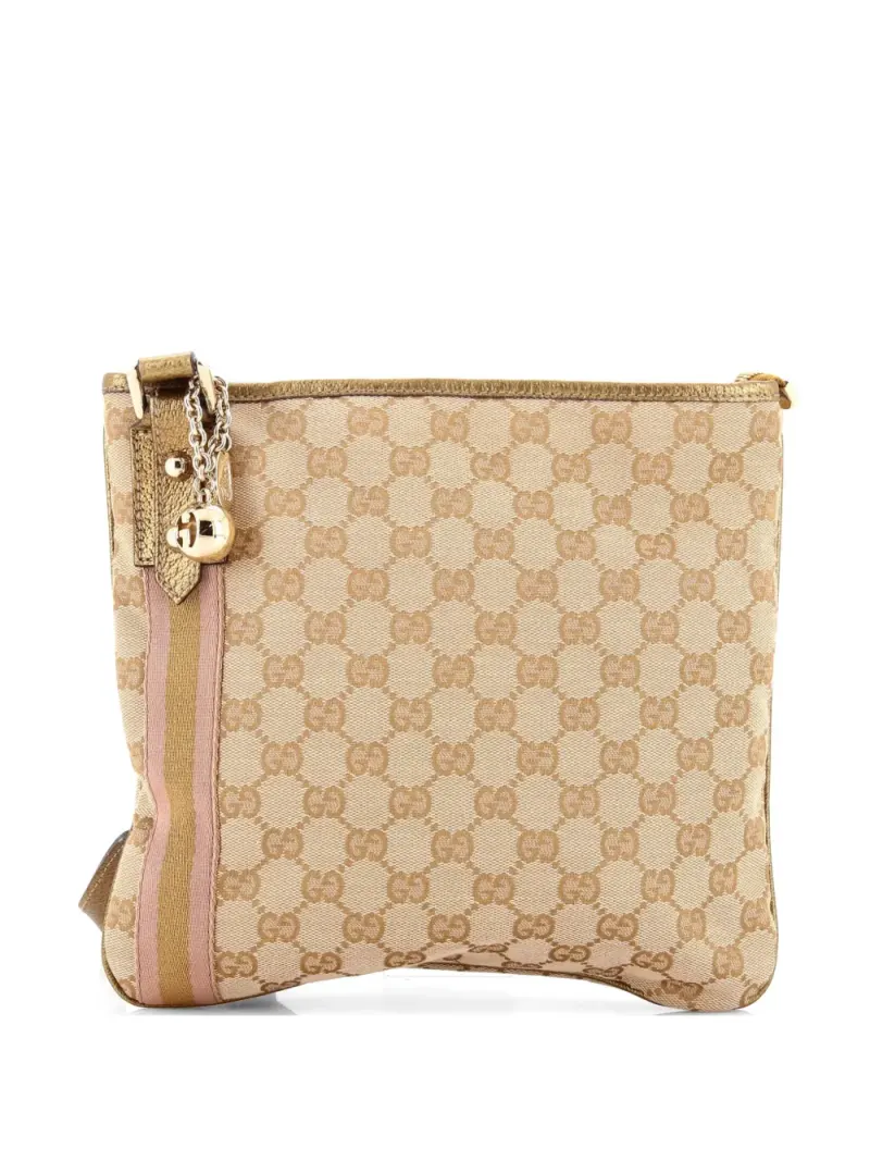 Gucci Jolicoeur Kuriertasche aus GG Canvas in Gold Gg-Canvas-Leder