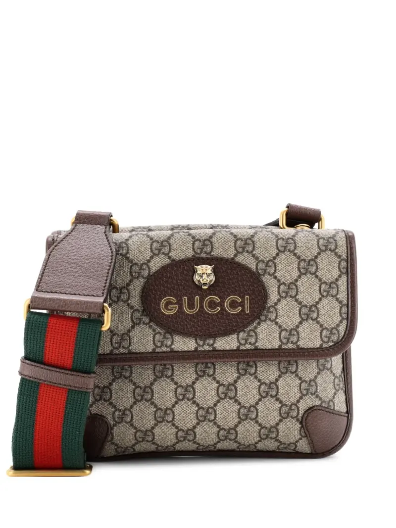 Gucci Kleine Neo Vintage Flap Umhängetasche aus beschichtetem GG-Canvas in Braun Gg-Canvas-Leder