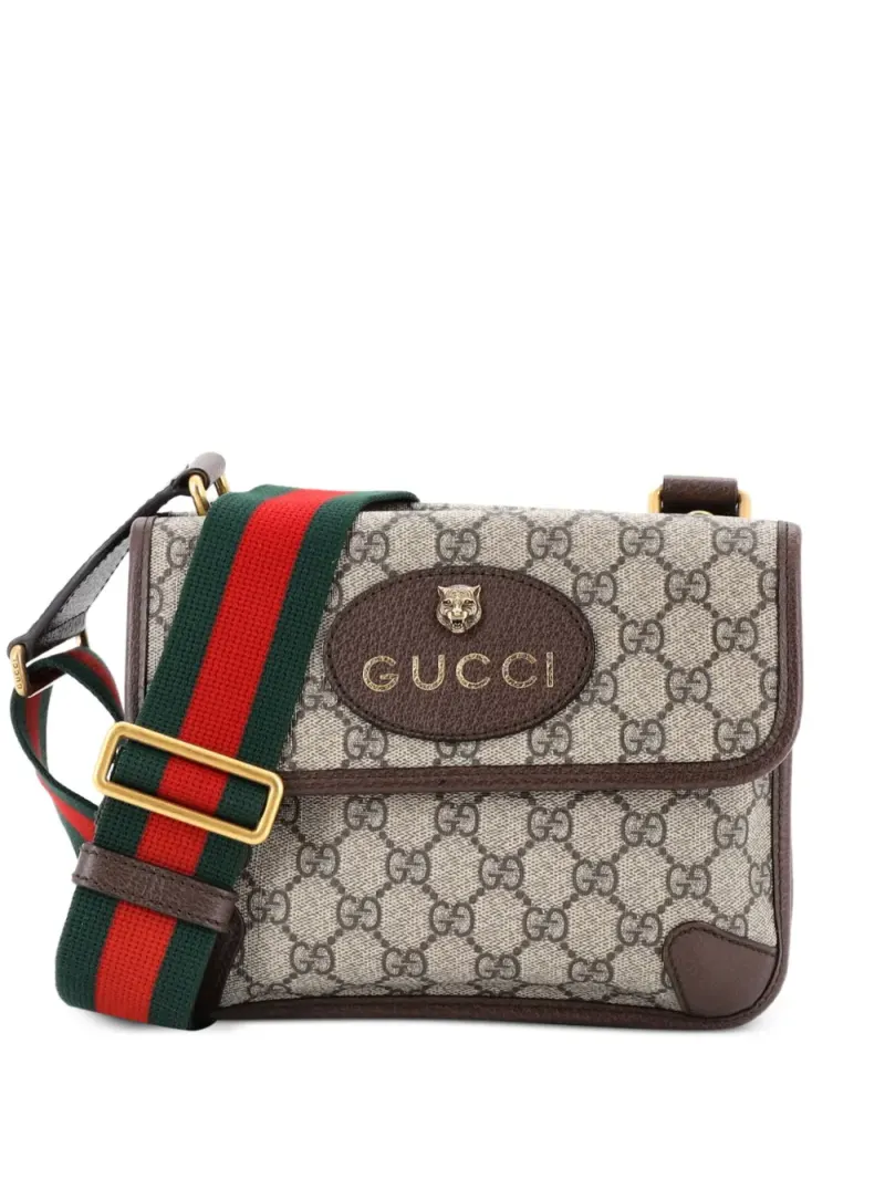 Gucci Kleine Neo Vintage Flap Umhängetasche aus beschichtetem GG-Canvas in Braun Gg-Canvas-Leder