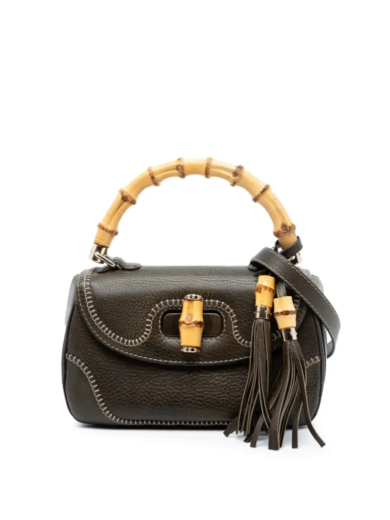 Gucci 2000-2015 mittelgroße New Bamboo Satchel-Tasche in Grün