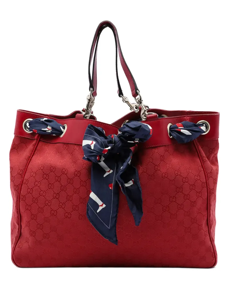 Gucci Positano in Rot Gg-Canvas-Leder – Pre-owned Taschen