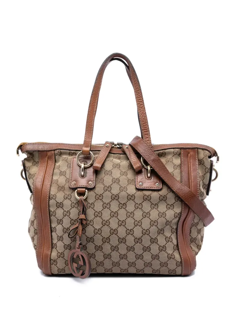 Gucci Satchel-Tasche in Nude Gg-Canvas-Leder – Pre-owned Taschen