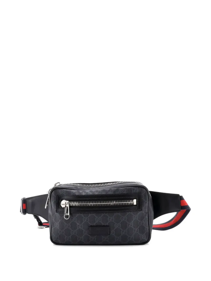Gucci Soft Zip GG Coated Canvas-Gürteltasche in Schwarz – Pre-owned Taschen