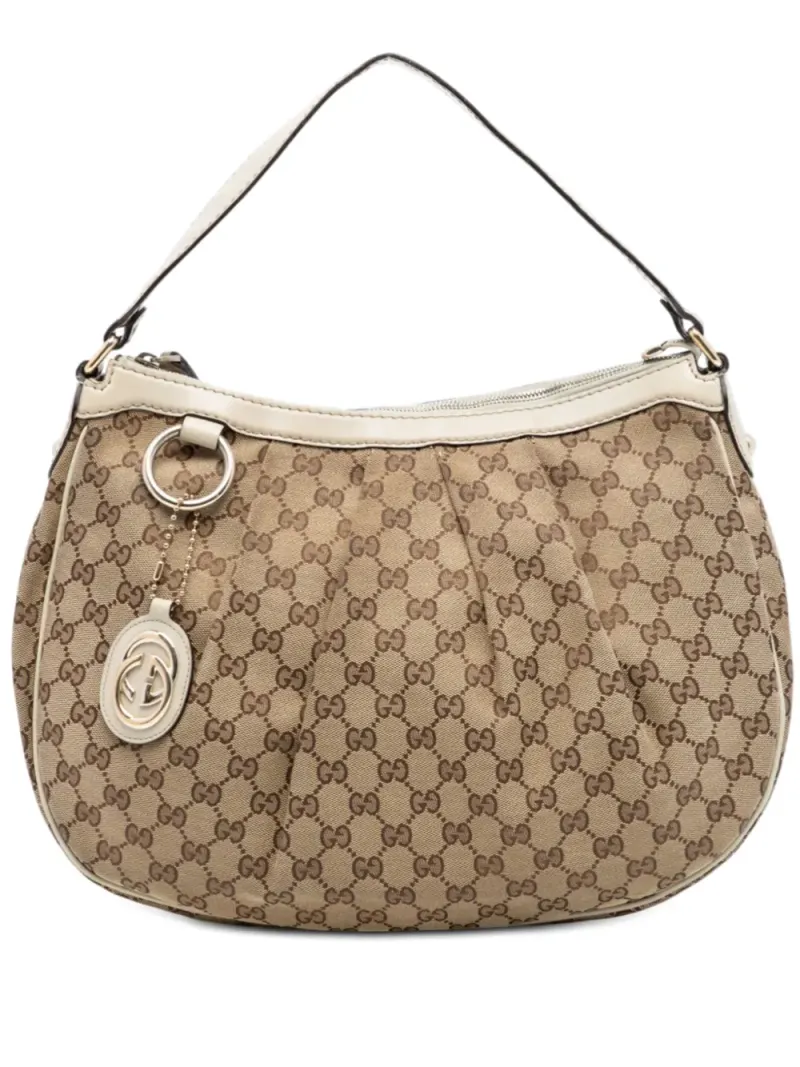 Gucci Sukey in Nude Gg-Canvas-Leder – Pre-owned Taschen